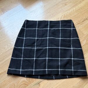Madewell Wool-blend Black Plaid Women's Skirt